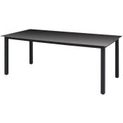 Table de jardin Noir 190 x 90 x 74 cm Aluminium et
