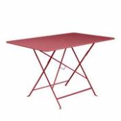Table pliante Bistro / 117 x 77 cm - 6 personnes - Trou parasol - Fermob rouge en métal