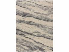 Tapis shaggy effet marbre gris, 80x150 cm Alfombra Ulai 8658 Gris