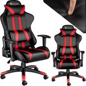 Tectake - Chaise de gaming Forme ergonomique avec dossier réglable - noir/rouge