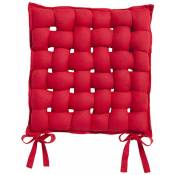 Today - Galette de chaise Tressée - 40 x 40 cm - 40 x 40 - Rouge