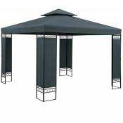 Tonnelle de jardin Lorca 3x3 m Tente de réception avec toile hydrofuge Pavillon pergola 2,60 m Mobilier extérieur Anthracite