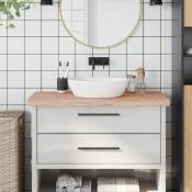 Torana - Comptoir de salle de bain 100x60x4 cm bois massif de hêtre