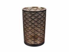 Vase design en verre aster - h. 20 cm - noir