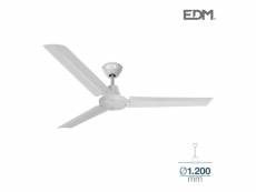 Ventilateur de plafond modele mini industriel blanc 60w ø helices 120 cm edm E3-33982