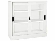 Vidaxl armoire à portes coulissantes blanc 90x40x90 cm acier