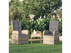 Vidaxl chaise inclinable de jardin 2pc et coussins
