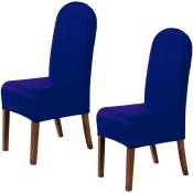 Wellhome - Ensemble de 2 couvercles de chaise avec dossier arrière rond Alba Blue
