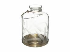 Atmosphera - lanterne en verre ciselé h 17 cm