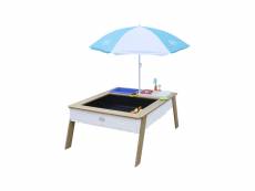 Axi linda table sable et eau avec cuisine et evier marron blanc parasol bleu blanc A031.032.01