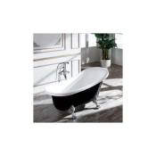 Baignoire ilot Ovale - Acrylique Noir et Blanc - 160x76