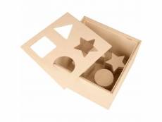 Boîte à formes en bois - 16 x 16 x 10 cm #0