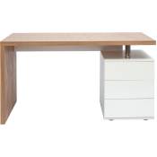 Bureau avec rangements 3 tiroirs design bois clair
