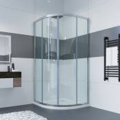 Cabine de douche quart de cercle douche ronde cloison de douche porte coulissante paroi de douche porte de douche 80x80x185cm