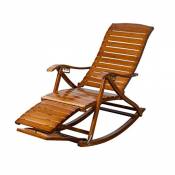 Chaise de conseil verticale en forme de S décontractée Chaise berçante en bambou Chaise de pause déjeuner ancienne homme Chaise berçante en bois massi