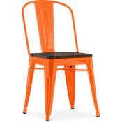 Chaise de salle à manger - Design Industriel - Bois et Acier - Stylix Orange - Bois, Acier - Orange