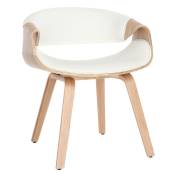 Chaise design blanc et bois clair aramis - Bois clair