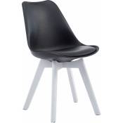 CLP - Chaise avec structure en bois blanc siège ergonomique de différentes couleurs comme colore : noir