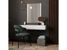 Coiffeuse design suspendue blanc mat + miroir gustave 299