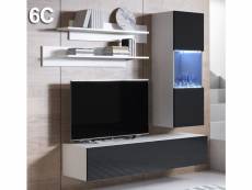 Combinaison de meubles luke 6c blanc et noir (1,6m) MSSD0136-C