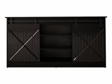 Commode de rangement meuble universel noir 160x81x35cm