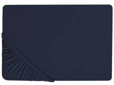 Drap-housse en coton 140 x 200 cm bleu marine hofuf