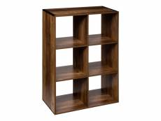 Eazy living bibliothèque avec 6 compartiments nina brun foncé EYHM783-DBR
