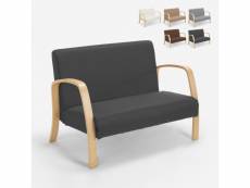 Fauteuil canapé design en bois et tissu pour salon et studio esbjerg - gris foncé Modus Sofà