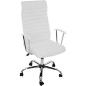 HW - Fauteuil/chaise de bureau Cagliari, ergonomique, simili-cuir, blanc