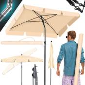 KESSER® Parasol rectangulaire avec housse 2en1 et sac de transport Parasol de terrasse Parapluie 200 × 125cm pour balcon, jardin et terrasse Beige