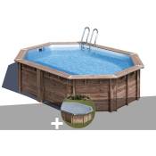 Kit piscine bois Gré Bambu 5,35 x 3,35 x 1,30 m + Bâche hiver