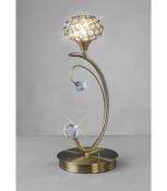 Lampe de Table Cara 1 Ampoule laiton antique/cristal