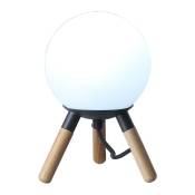 Lampe de table en bois moon ampoule G9 incluse - Gris