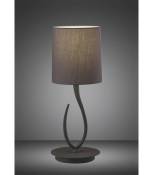 Lampe de Table Lua 1 Ampoule E27, Small gris cendré avec Abat jour gris cendré