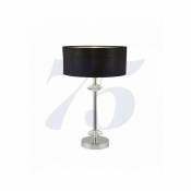Lampe de table new orleans 1 ampoule chrome avec abat-jour noir / intérieur argent - Noir