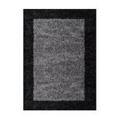 Life - Tapis Shaggy Poils Longs Bicolore (Noir - 60x110cm)