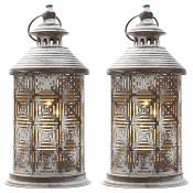 Lot de 2 lampes de table en métal à piles de 26,5 cm de hauteur Lampes de chevet avec ampoule Edison