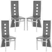 Lot de 4 Chaises Gris pour salle à manger ,Salon ,Cuisine en simili Style contemporain - hauteur d'assise 43 cm