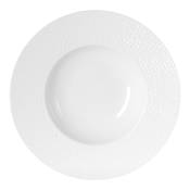 Lot de 6 assiettes creuse 23 cm blanc en porcelaine H5