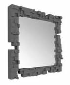 Miroir mural Pixel / 80 x 80 cm - Slide gris en plastique
