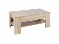 Ml-design table basse sonoma ecihe, 110x65x48 cm, avec tiroir et étagère, en aggloméré et bois optique avec revêtement en mélamine 490001123
