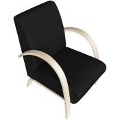 Monmobilierdesign - Fauteuil sofa design bois et tissu Noir