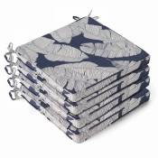 Oviala - Lot de 4 galettes de chaise polyester abaca