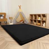 Paco Home - Tapis Chambre Enfant Bebe Fille Garcon Moelleux Antidérapant Moderne Noir, 200x280 cm