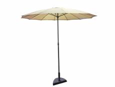 Parapluie avec mât central avec ouverture push-up, fabriqué en italie, tissu de couleur beige, 230 x 230 cm 8052773589130