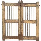 Porte en bois massif et en fer, pour une utilisation