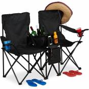Relaxdays - Chaise de camping double, Fauteuil de jardin