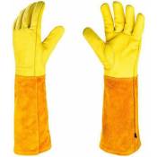 Rhafayre - Gants de jardinage en cuir avec longs gants