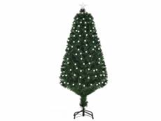 Sapin de noël artificiel lumineux fibre optique led 170 ampoules multicolores ø 70 x 150h cm 170 branches étoile sommet brillante vert