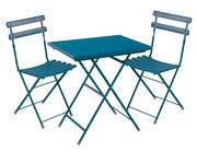 Set table & assises Arc en Ciel / Table 70x50cm + 2 chaises - Emu bleu en métal